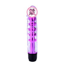 (Purple, 17.5*3.5cm) Crystal Silicone Jelly Vibrator Dildo Sex Toy 7 Inch Vibrator Massager Electric