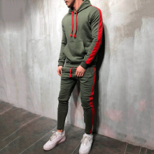 (ArmyGreen, 3XL) Mens Running Tracksuit Set Hoodie Coat Jacket Trousers Pants Jogging Suit Sweat