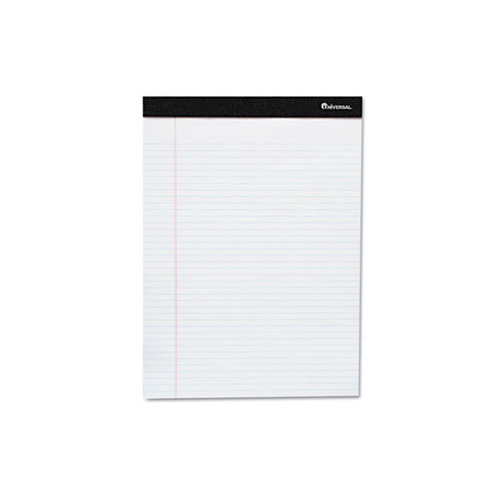 Universal  Perforated Edge Ruled Writing Pads- Legal- 6 Pads-Pack- White