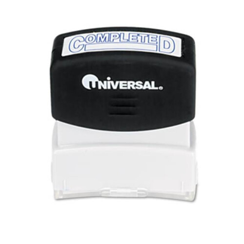 Universal Universal  Message Stamp- COMPLETED- Pre-Inked-Re-Inkable- Blue Ink