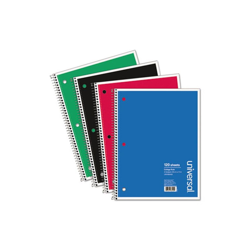 Universal  Wirebound Notebook- 8.5 x 11- College Ruled- 120 Sheets- Assorted Color Cover