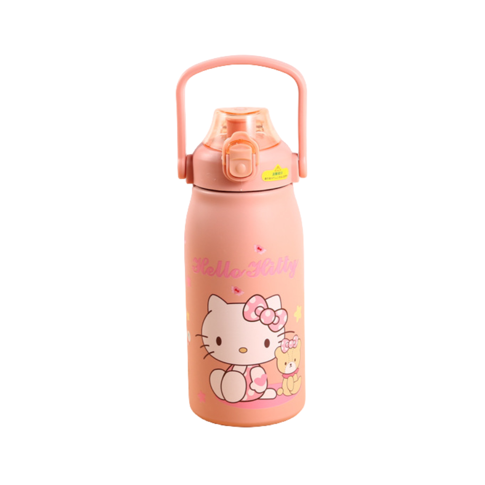 (Kitty) Sanrio Large Capacity Stainless Steel Thermos Cup Straw Outdoor Sports Portable-image-OPC-PFZK9X7-NEW