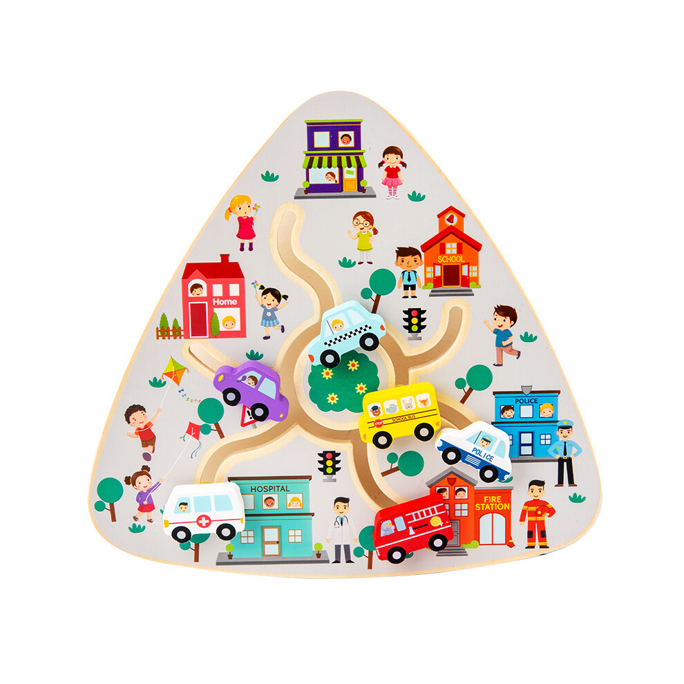 (Traffic) Boards Wooden Maze Montessori Puzzle Early Educational Toys Game Learning Kids