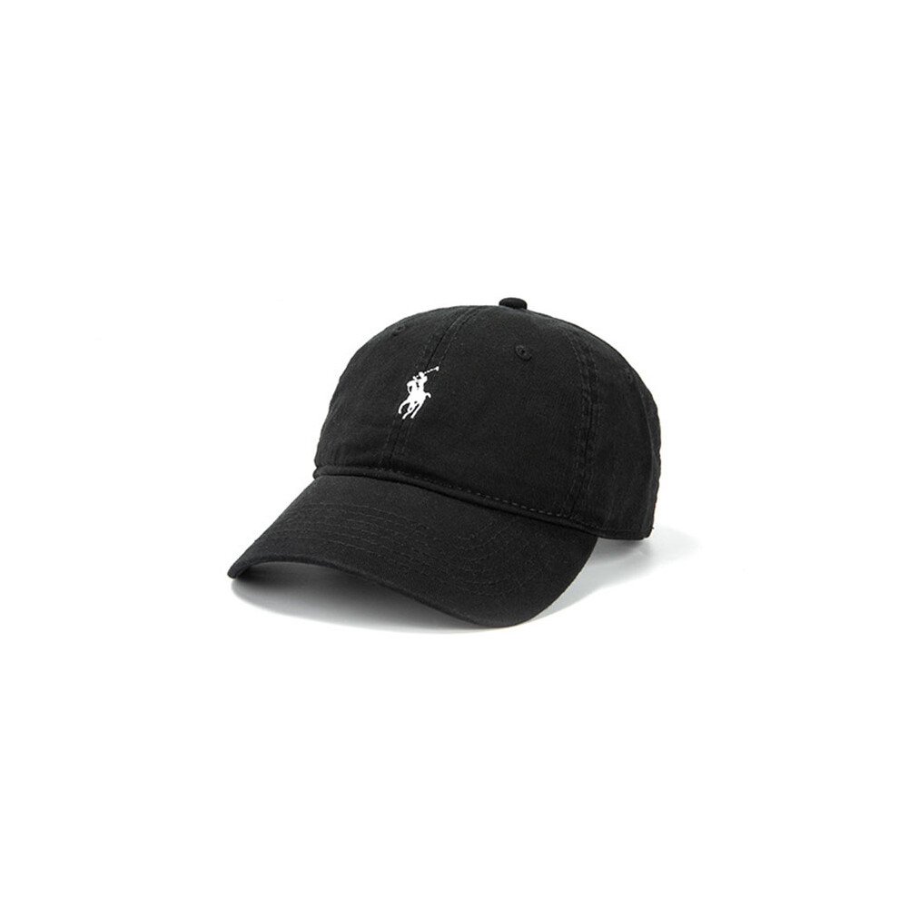 (Black) Baseball Sun Cap Hat Wide Brim Cotton Material Fashion Breathable Adjustable