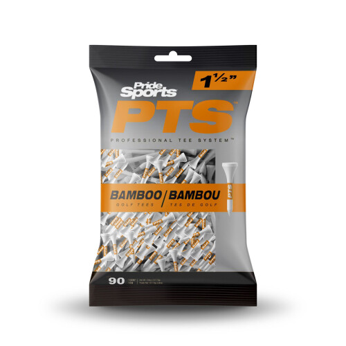 Pride (1 1/2" - 38mm - 90 Tees Per Pack) Pride Professional Tee System (PTS) Bamboo Golf Tees - 4 Sizes Available