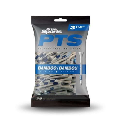 Pride (3 1/4" - 83mm - 75 Tees Per Pack) Pride Professional Tee System (PTS) Bamboo Golf Tees - 4 Sizes Available
