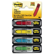 3M Arrow Flags Sign Here 4 Colors with Dispensers 120 Pack