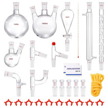 Vevor SYSZLTJJPWW1IZZ32V0 3.3 Boro Lab 1000 ml Essential Oil Distillation Apparatus Kit - 29 Piece