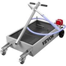 Vevor QCPYP15JLSYYLBYC1V0 15 Gal Oil Drain Pan with Manual Pump, Low-Profile 57L Tank, Foldable Handle & Swivel Casters