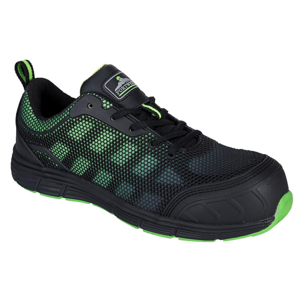 (4 UK, Black/Green) Portwest Mens Ogwen Low Cut Safety Trainers