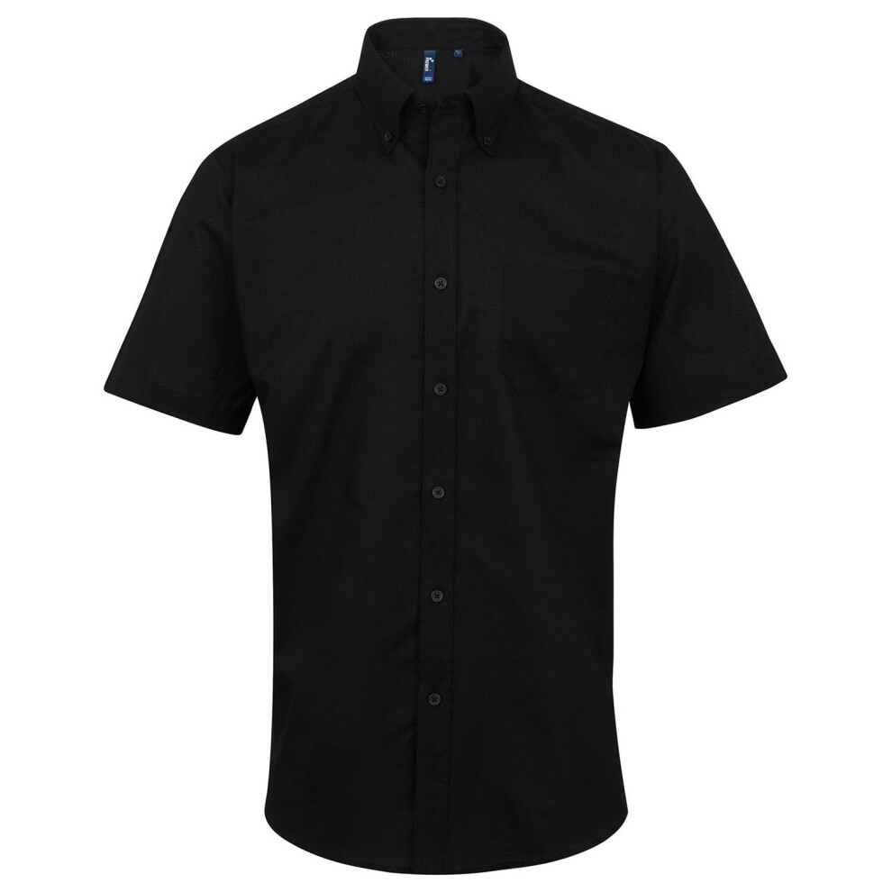 (23in, Black) Premier Mens Signature Short-Sleeved Shirt
