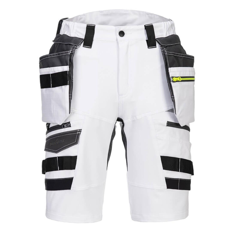 (28R, White) Portwest Mens Holster Pocket Shorts