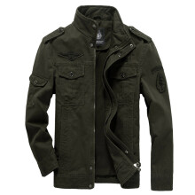 (Army Green, M) Mens Winter Autumn Thicken Outwear Military Jackets Casual Stand Coat Collar