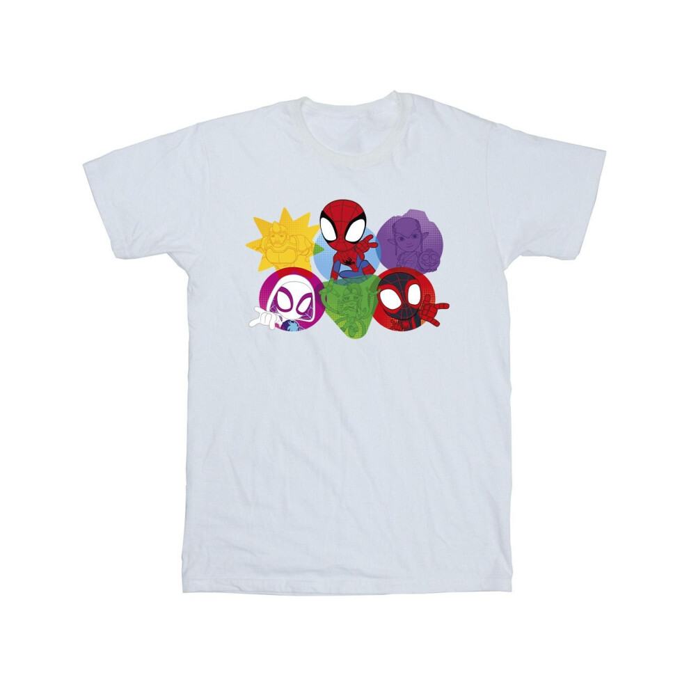 (3-4 Years, White) Marvel Boys Spidey And His Amazing Friends Faces T-Shirt
