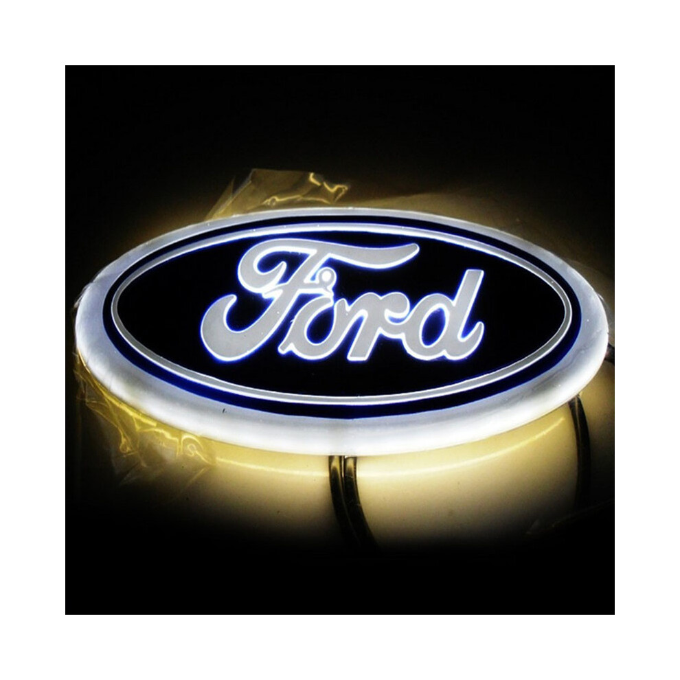 ( Light) Fashion 4D Colorful Car Led Car Tail Logo Badge Emblem For Fox Mondeo Ford White/Light
