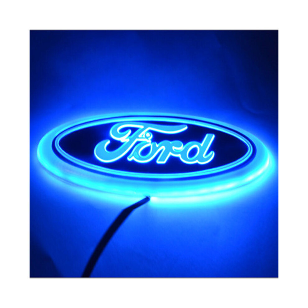 ( Light) Fashion 4D Colorful Car Led Car Tail Logo Badge Emblem For Fox Mondeo Ford Blue/Light