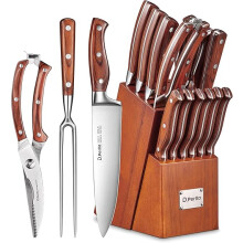 D.Perlla Knife Set, 16 Piece Knife Block Set with High Carbon German Steel