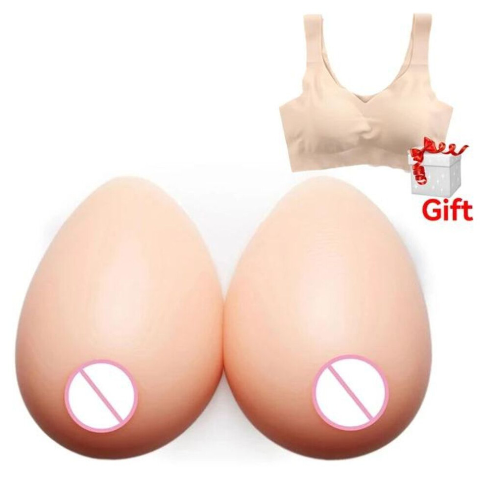 (as the picture, 1600g) Silicone Artificial Fake Breasts Form Huge Breasts Self Adhesive False Chest Sissy Crossdresser Transgender Transvestite Cosplay