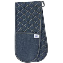 (Denim Gloves) Double Oven Gloves Mitt 100% Cotton Floral Kitchen & BBQ Essentials