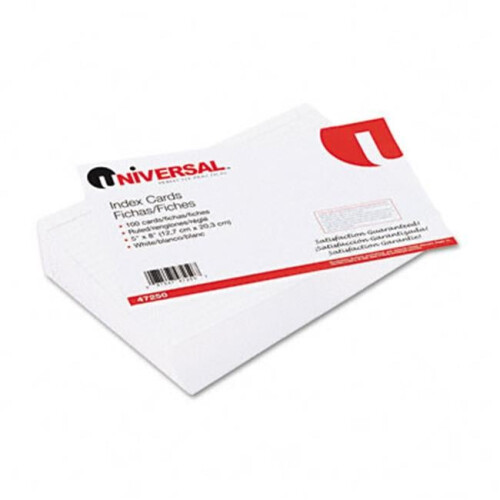 Universal Universal  Ruled Index Cards- 5 x 8- White- 100-Pack