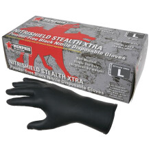 MCR  Nitri-Stealth Xtra Black Nitrile Gloves- Extra Large