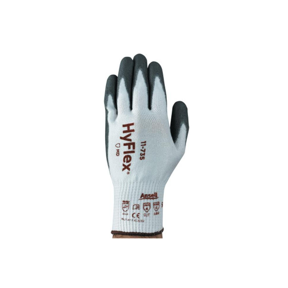 Photos - Safety Equipment Ansell 9 in. 11-735 10G HyFlex Lightweight Intercept Cut Resistant Gloves, Pack of 12 AN659354