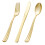 75PCS Gold Disposable Plastic Silverware  25 Forks 25 Spoons 25 Knives 1