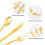 10 Pack Pre Rolled Disposable Gold Plastic Silverware Set with Napkins 5