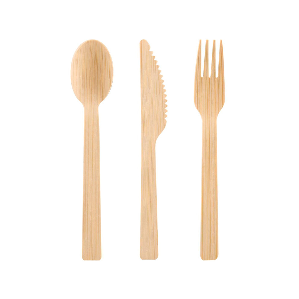 150 Pack Disposable 100% Eco-Friendly Compostable Bamboo Utensils