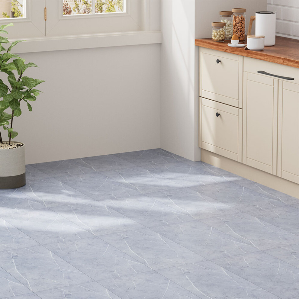 28Pcs 60x30cm Stone Texture Self Adhesive PVC Flooring, Grey Crack