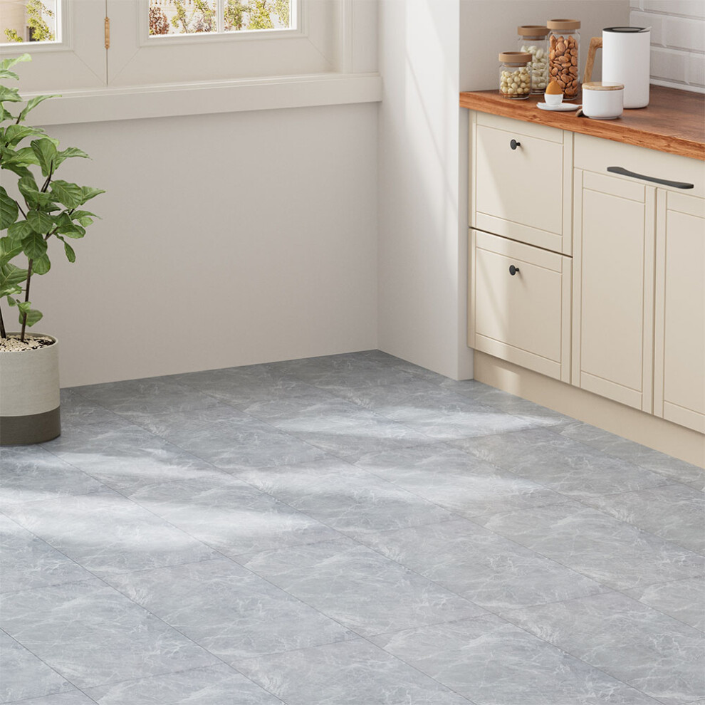28Pcs 60x30cm Realistic Stone Texture Self Adhesive PVC Flooring, Grey