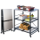 YODOLLA Foldable Stainless Dining Cart with Wheels Movable BBQ Stand 1