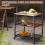 YODOLLA Foldable Stainless Dining Cart with Wheels Movable BBQ Stand 4