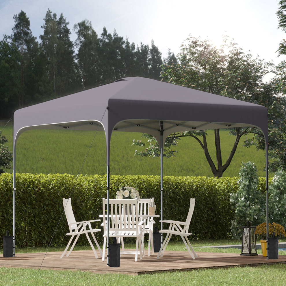 Outsunny Pop Up Gazebo Foldable w/ Wheeled Carry Bag & 4 Weight Bags, Grey