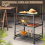 YODOLLA Foldable Stainless Dining Cart with Wheels Movable BBQ Stand 6