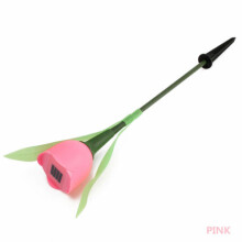 (Pink) Color 7 Outdoor Solar Powered Tulip Flower Led Light Yard Garden Way Lamp Path
