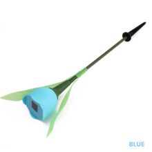(Blue) Color 7 Outdoor Solar Powered Tulip Flower Led Light Yard Garden Way Lamp Path