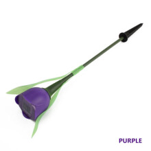 (Purple) Color 7 Outdoor Solar Powered Tulip Flower Led Light Yard Garden Way Lamp Path