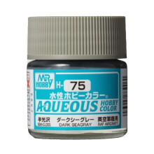 Mr Hobby Aqueous Hobby Colour H-075 Dark SeaGray (UK) 10ml Acrylic Paint