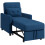 Homcom HOMCOM Pull Out Chair Bed, Sleeper Chair with Pillow, Side Pockets, Blue 6