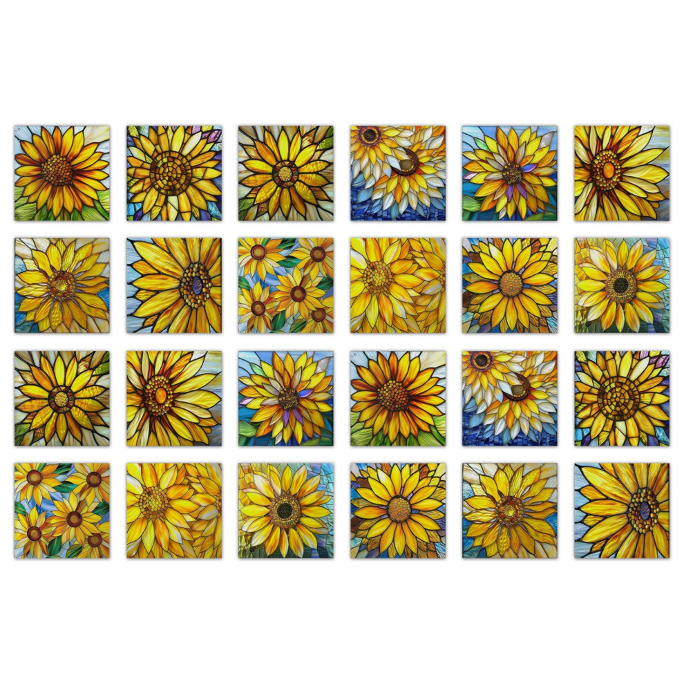 (Nhz23, 10X10cm) 24 Pcs Morocco Floral Tile Stickers Self-Adhesive Peel And Stick Tile Backsplash Botanical Wall Stickers For Kitchen Bathroom 6915070995016