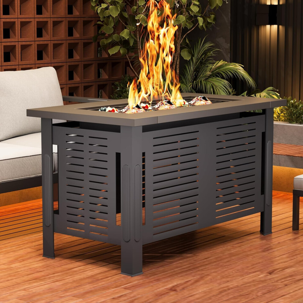 (58D x 108W x 63H) YODOLLA Large Metal Fire Pit Table