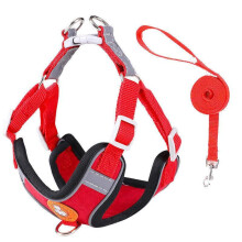 Dog Harness Cat Lead Puppy Leash Vest Mesh Breathe Adjustable Braces Small Pet Red S