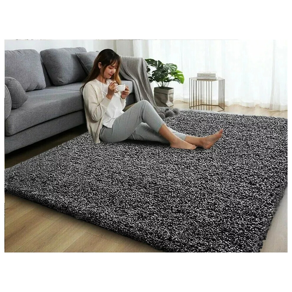 (Dark Grey, Extra-Large: 160 X 230 cm) Extra Large Thick Shaggy Rug Soft Living Room Bedroom Carpet Hallway Runner Rugs