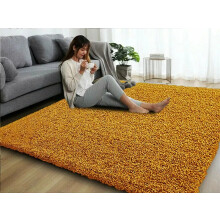 (Gold, Extra-Large: 200 x 290 cm) Extra Large Thick Shaggy Rug Soft Living Room Bedroom Carpet Hallway Runner Rugs