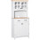 Homcom HOMCOM Coastal Kitchen Cupboard Storage Cabinet w/ Drawer Microwave Counter 7