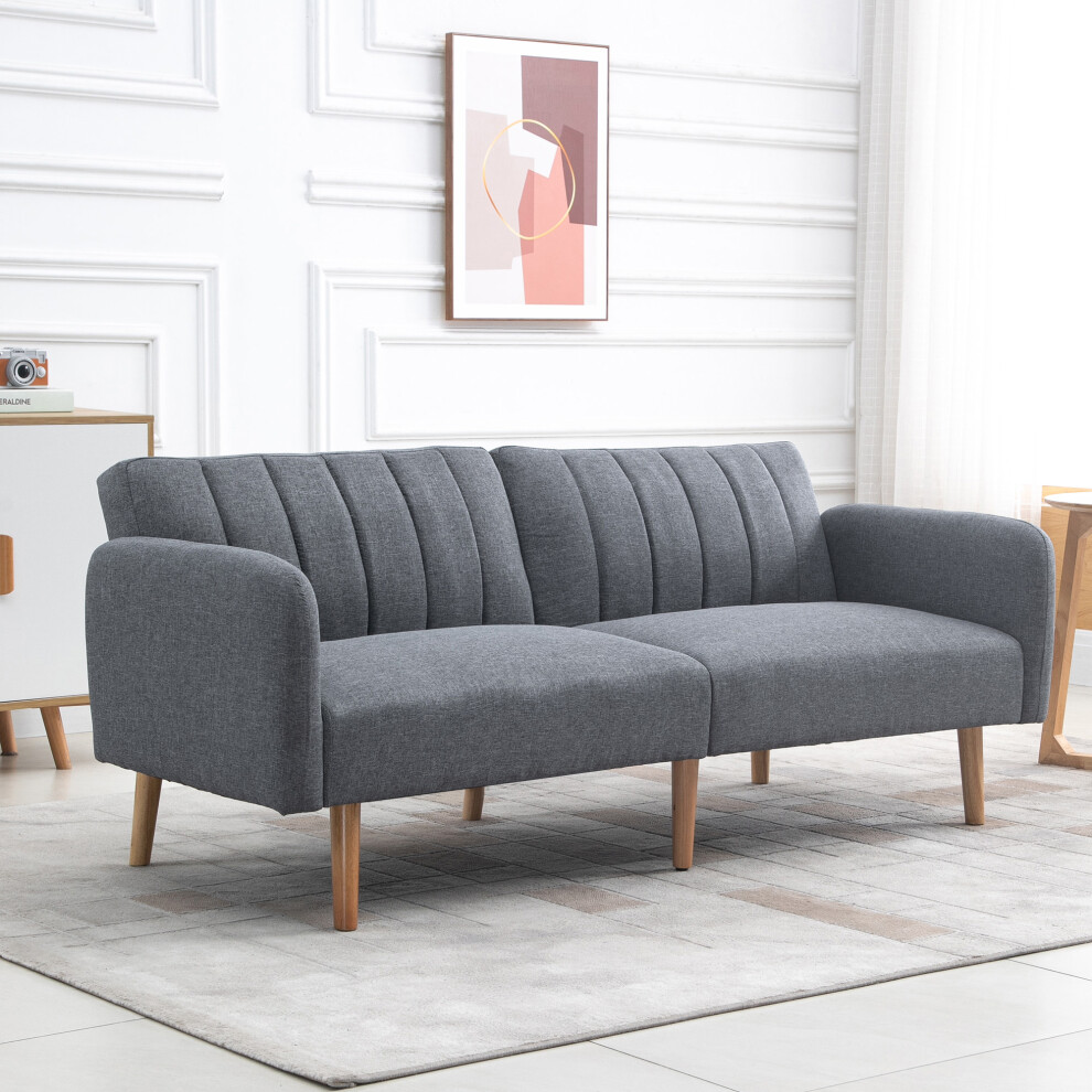 HOMCOM 3 Seater Sofa Bed w/ Adjustable Backrest for Living Room, Guest Room