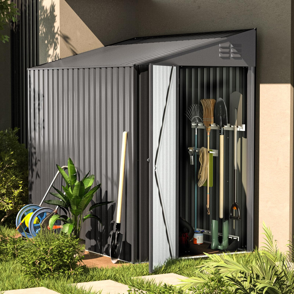 (Dark Grey) YODOLLA 214x 128cm Outdoor Lean to Storage