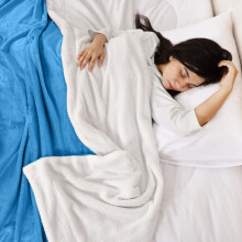 (Double Blanket Sherpa Throw, Sky Blue/Light Blue Sherpa Blanket) Soft Blankets Sherpa Fleece Throw Bed Sofa Blanket