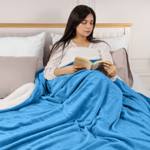(Super King Blanket Sherpa Throw, Sky Blue/Light Blue Sherpa Blanket) Soft Blankets Sherpa Fleece Throw Bed Sofa Blanket
